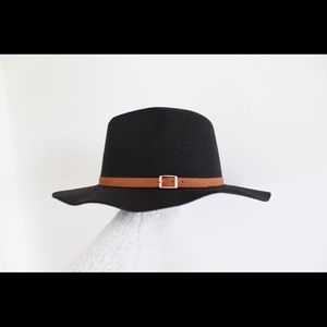 Wide-Brimmed Black Hat